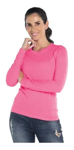 Playera Blusa Manga Larga Cuello Redondo 100%algodon Yazbek