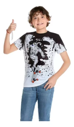 Playera Niño Moda Astronauta Estampada Diseño Original Cool -Vestidoux Soldes Magasin D NQ NP 613237 MLM52416570825 112022 O