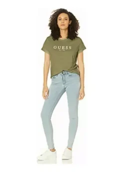 Guess Playera Marca De Mujer Es Ss 1981 Roll Cuff Tee, -Vestidoux Soldes Magasin D NQ NP 630725 MLM54782258859 032023 O