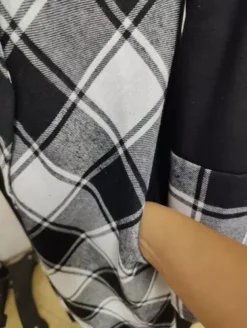 Vestido Suelto De Manga Larga Para Mujer Con Botones A Cuadr -Vestidoux Soldes Magasin D NQ NP 659797 CBT51368950310 092022 O