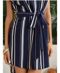 Vestido Corto Fresco Estampado Rayas Camisero Playa Verano -Vestidoux Soldes Magasin D NQ NP 676266 MLM51346300011 082022 O