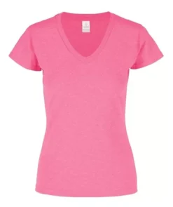 Playera Mujer Dama Manga Corta Cuello V Jaspe Neón - Yazbek