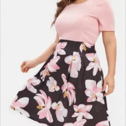 Vestido Elegante De Mangas Cortas Con Estampado De Flores -Vestidoux Soldes Magasin D NQ NP 698560 CBT50491956660 062022 O