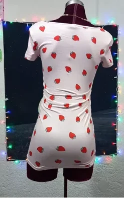 Vestido Rosa Con Fresas Marca Shein Talla Ch -Vestidoux Soldes Magasin D NQ NP 702648 MLM51119799995 082022 O