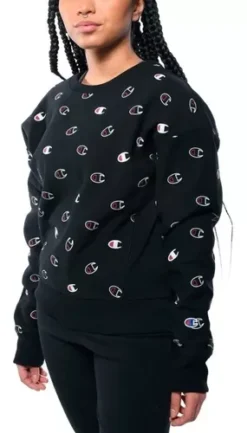 Sudadera Champion Mujer Negro Casual Logo Ct10509mblk -Vestidoux Soldes Magasin D NQ NP 724948 MLM51459264159 092022 O