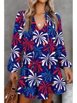 Vestido De Manga Larga Con Estampado De Moda Vestido Volante -Vestidoux Soldes Magasin D NQ NP 749809 CBT51420690013 092022 O