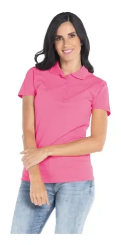 Playera Tipo Polo Piqué Con Silueta Para Dama