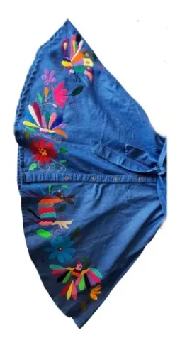 Vestido Tipo Mezclilla Con Bordado Tenango -Vestidoux Soldes Magasin D NQ NP 758426 MLM51235309635 082022 O