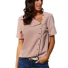 Blusa Casual Para Dama Cruzada Talla S Con Botones