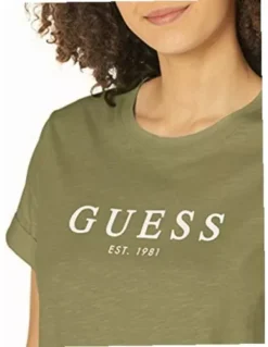 Guess Playera Marca De Mujer Es Ss 1981 Roll Cuff Tee, -Vestidoux Soldes Magasin D NQ NP 766200 MLM54782258855 032023 O