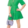 Vestido Estilo Camisa Mujer Color Verde 991-33 -Vestidoux Soldes Magasin D NQ NP 767530 MLM54250463605 032023 O