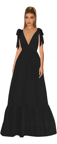 Vestido Largo Casual Con Olan Modelo Caeli Marca Epifania