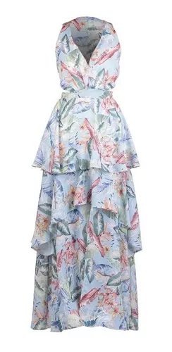 Maxidress Multicolor Abertura Espalda 599-13 3 Maxidress Multicolor Abertura Espalda 599-13