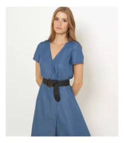 Vestido Mezclilla Largo Muy Cómodo Marca Camaieu Talla L -Vestidoux Soldes Magasin D NQ NP 831215 MLM48638628191 122021 O