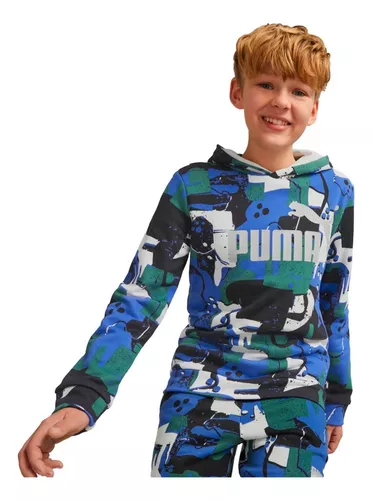 Sudadera Puma Para Niño Junior Ess+ Street Aop Hoodie Casual 5 Sudadera Puma Para Niño Junior Ess+ Street Aop Hoodie Casual – Image 3