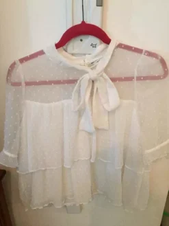 Blusa Blanca Con Mangas 3/4 Marca Zara -Vestidoux Soldes Magasin D NQ NP 888627 MLM47482529213 092021 O