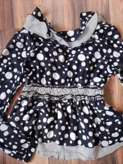 Blusa Puntos Rayas Blancos Y Negro -Vestidoux Soldes Magasin D NQ NP 893729 MLM46285653234 062021 O