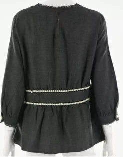 Blusa Con Detalles De Perla Marca Zara Talla L -Vestidoux Soldes Magasin D NQ NP 900984 MLM50822820285 072022 O