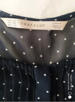 Blusa Moteada Azul Obscuro, Talla 24, Marca Zara -Vestidoux Soldes Magasin D NQ NP 922203 MLM48787229283 012022 O