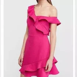 Vestido Corto Rosa Marca Express Mujer - Talla 4 -Vestidoux Soldes Magasin D NQ NP 924242 MLM69651568544 052023 O