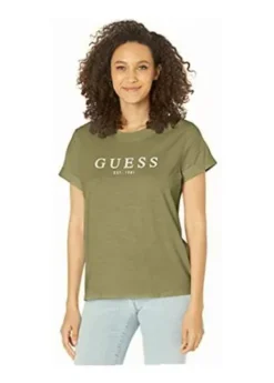 Guess Playera Marca De Mujer Es Ss 1981 Roll Cuff Tee,